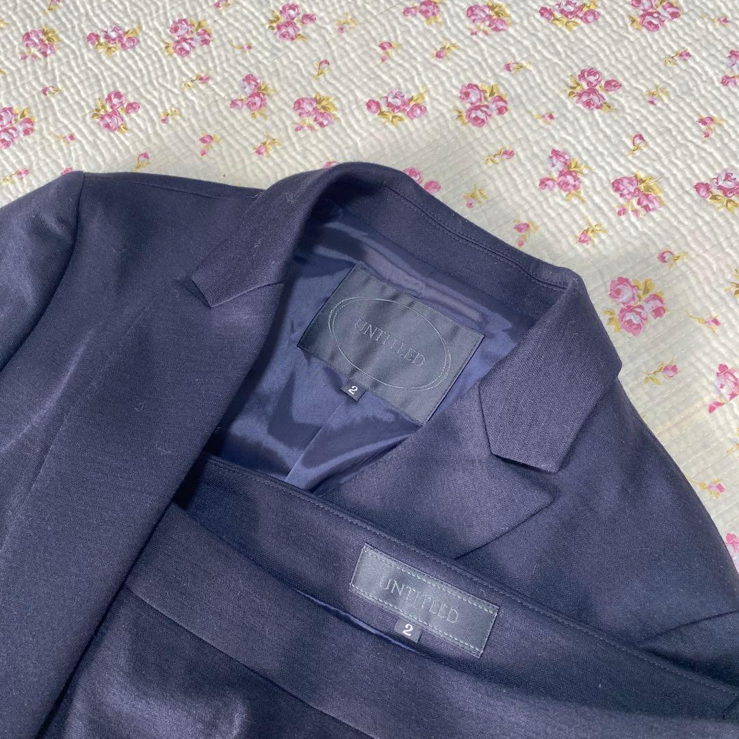アンタイトル スカートスーツ 2 W70 濃紺 ストレッチ 営業職 春秋 DMW