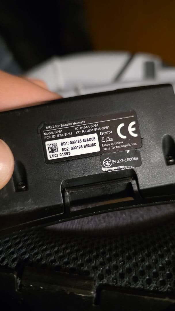 SHOEI ショウエイ GTAir2 インカム SENA SRL-2