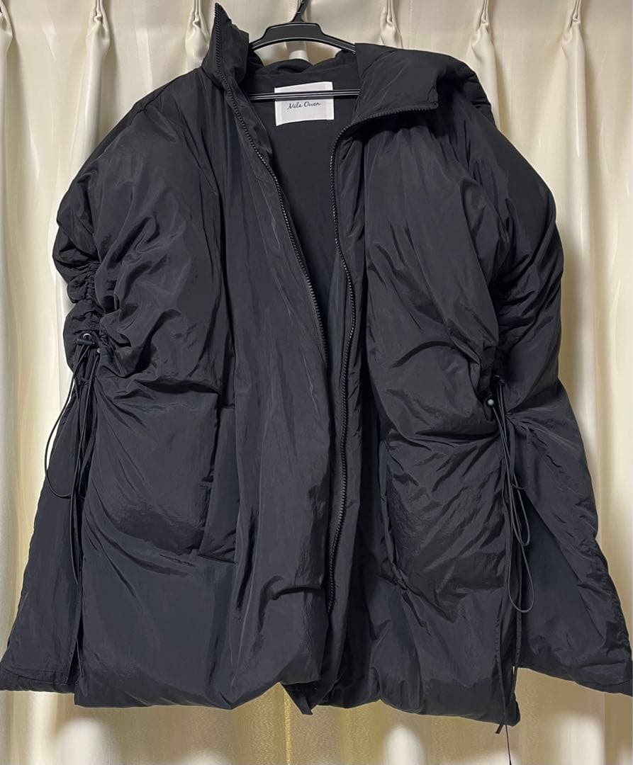 美品　ミラオーウェン サスティナブル　サイド　リボン　ダウン　ポンチョ