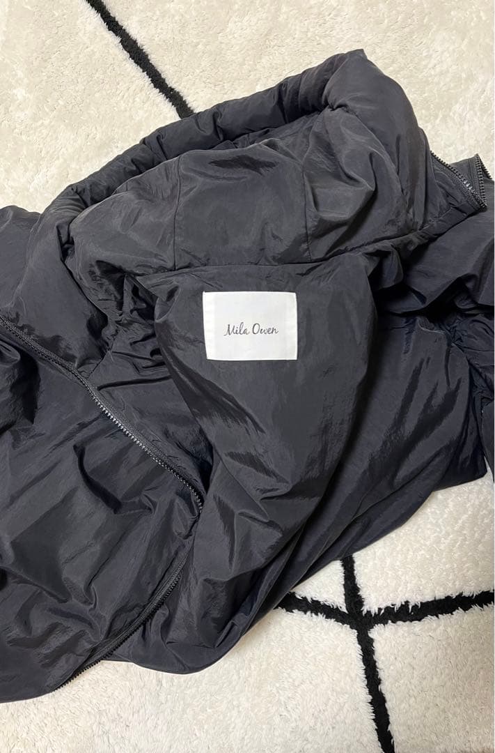 美品　ミラオーウェン サスティナブル　サイド　リボン　ダウン　ポンチョ
