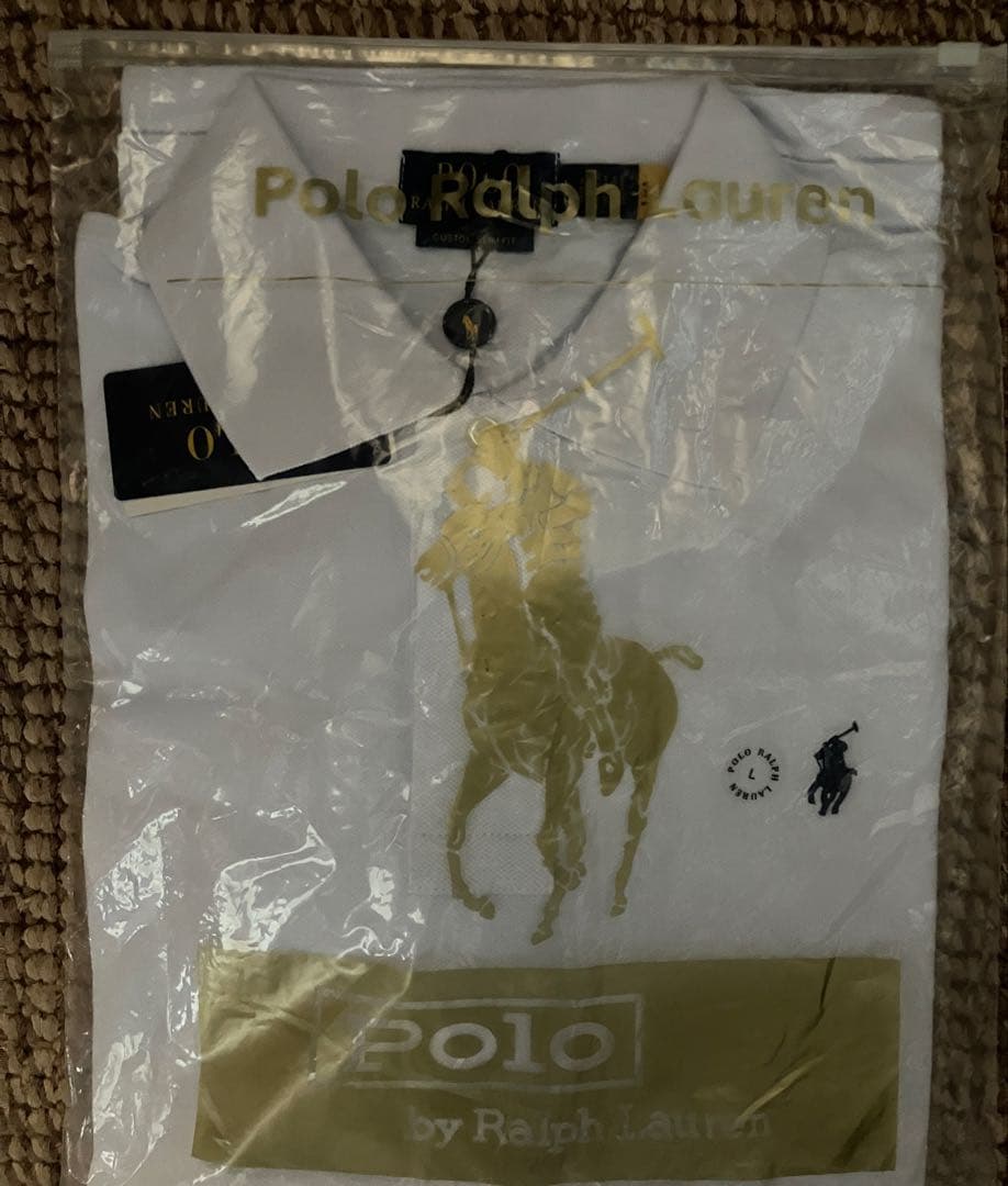 ポロラルフローレン 新品タグ付きポロシャツ カスタムスリムフィット 白 L