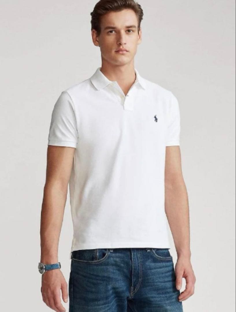 ポロラルフローレン 新品タグ付きポロシャツ カスタムスリムフィット 白 L