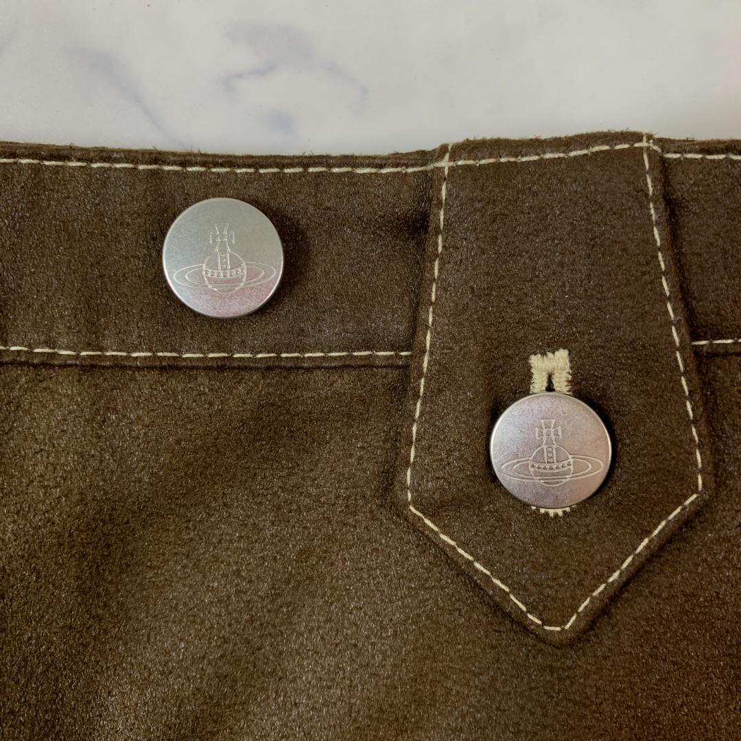 LA7192 ヴィヴィアンウエストウッドレッドレーベル ミニスカート 茶色 1