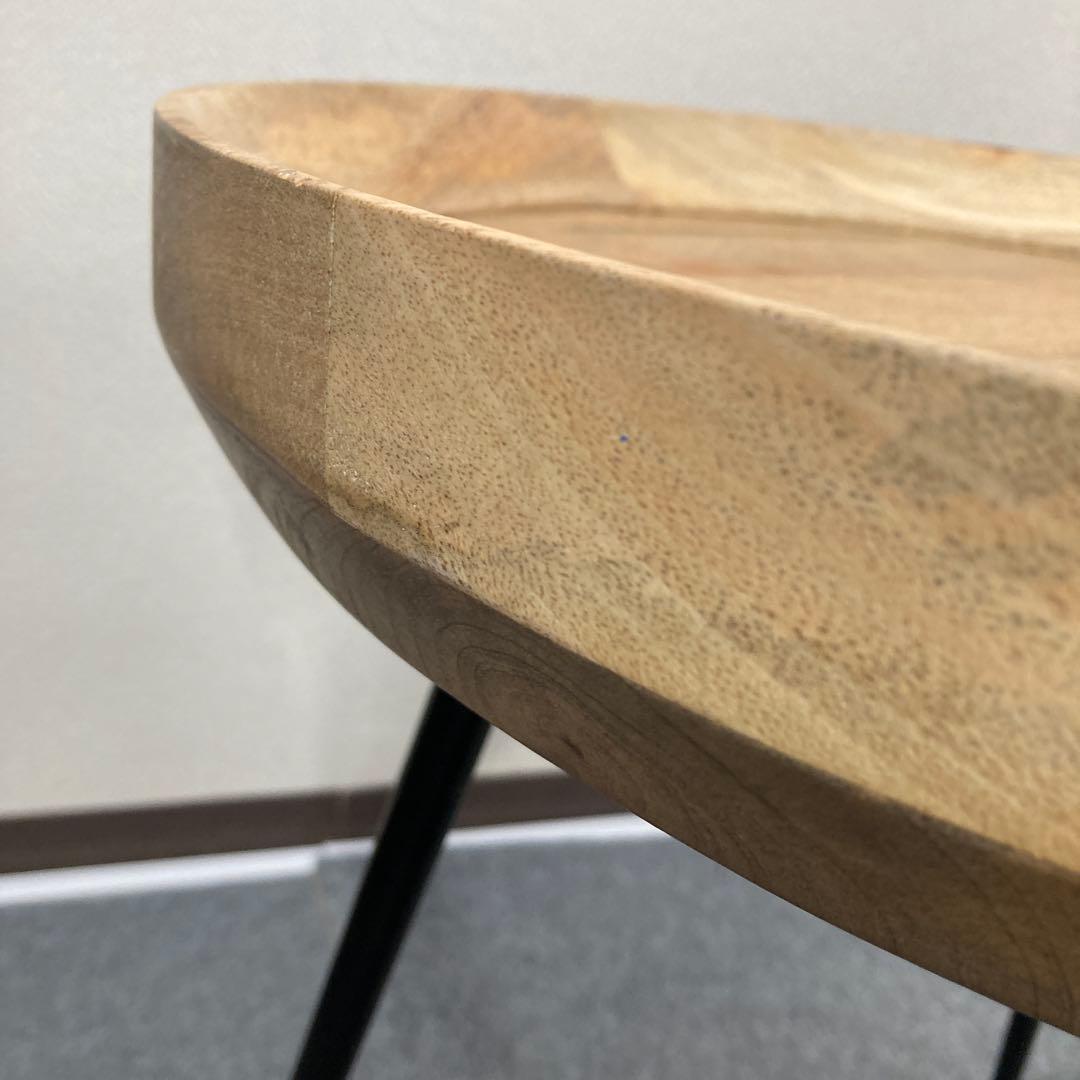 A-983　木製丸型テーブル 黒脚 約50cm