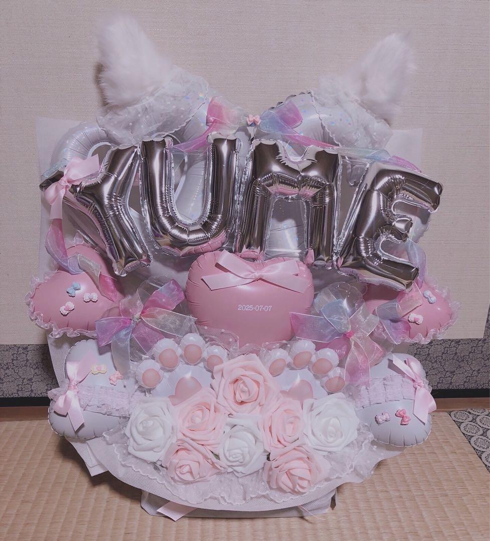 りる　アレンジ バルーンギフト　フラスタ　卓フラ　バルーンブーケ　生誕
