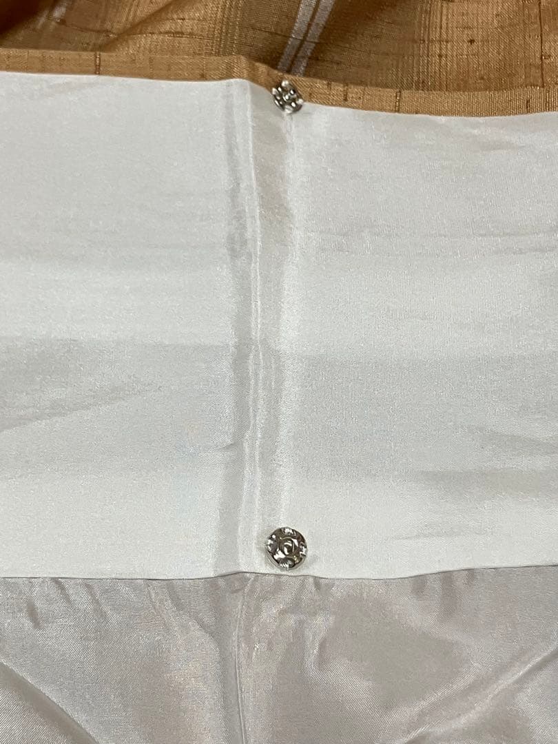 山形 米沢 長井 渡源織物 ぜんまい紬 小紋 縦縞 経絣 証紙 美品 イ6297