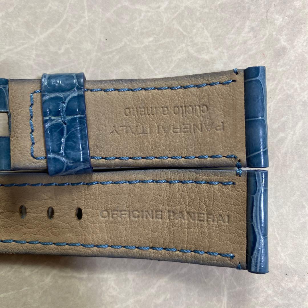 正規品 PANERAI 腕時計 ベルト 新品未使用 水色 ブルー レザー 本革