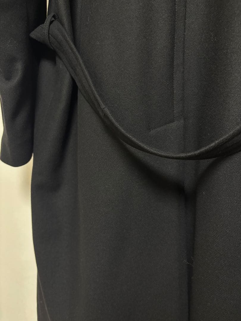 HEVO BRINDISI ブラック ソフトメルトン 2Bベルテッドコート