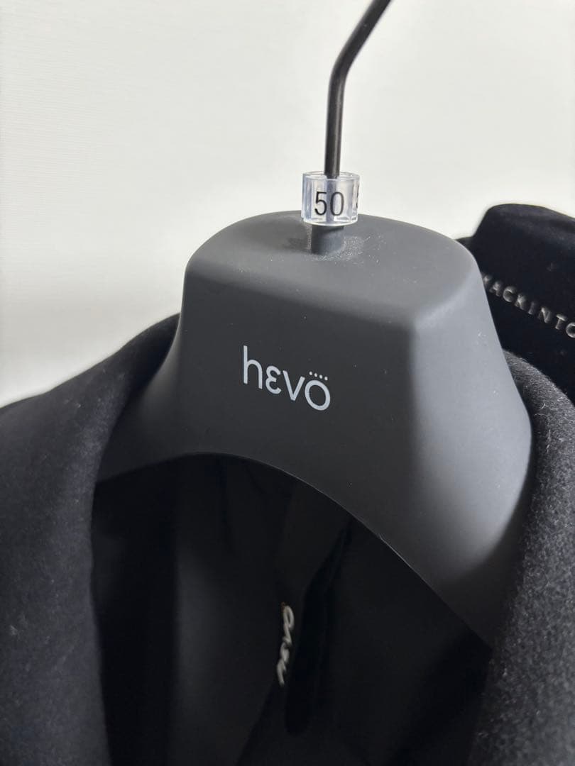 HEVO BRINDISI ブラック ソフトメルトン 2Bベルテッドコート