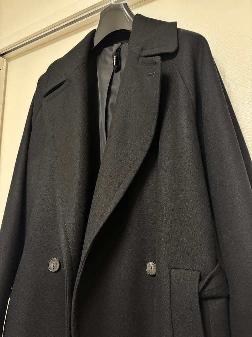 HEVO BRINDISI ブラック ソフトメルトン 2Bベルテッドコート