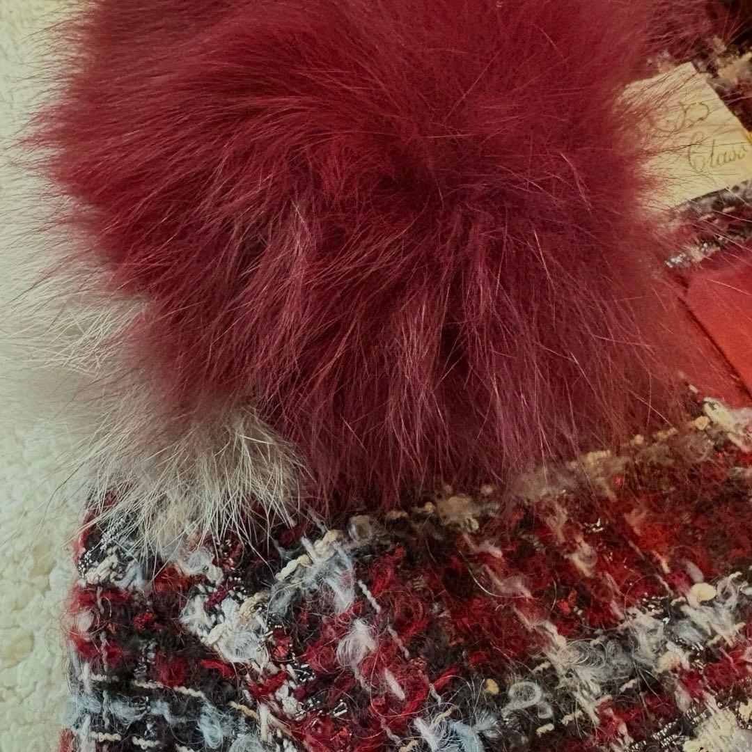 新品✨グレースクラス　2wayフォックスファー付ツイードコート　定価約10万円