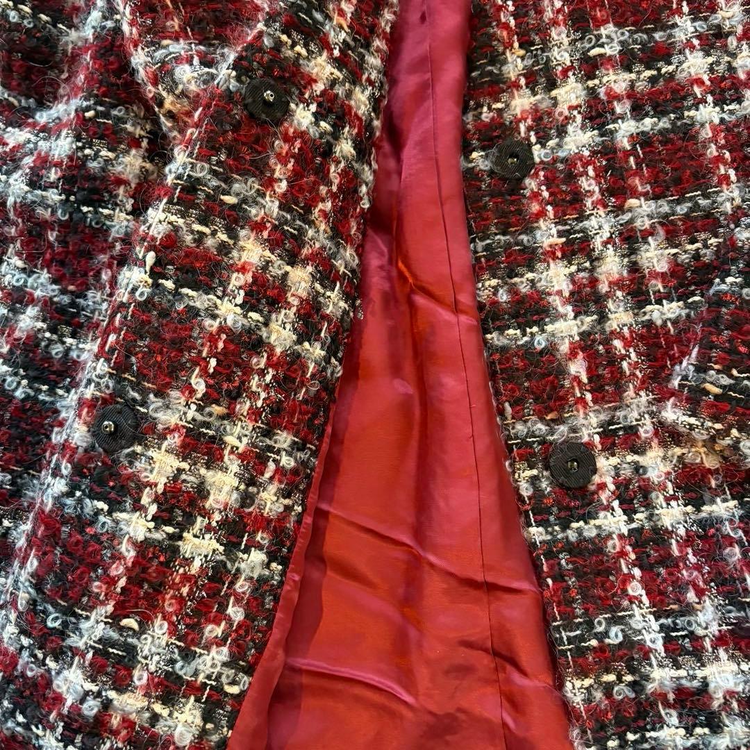 新品✨グレースクラス　2wayフォックスファー付ツイードコート　定価約10万円