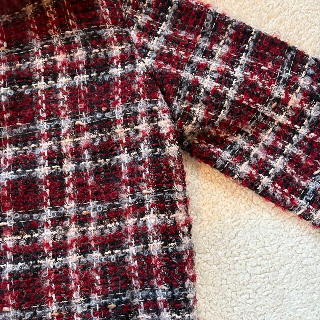 新品✨グレースクラス　2wayフォックスファー付ツイードコート　定価約10万円