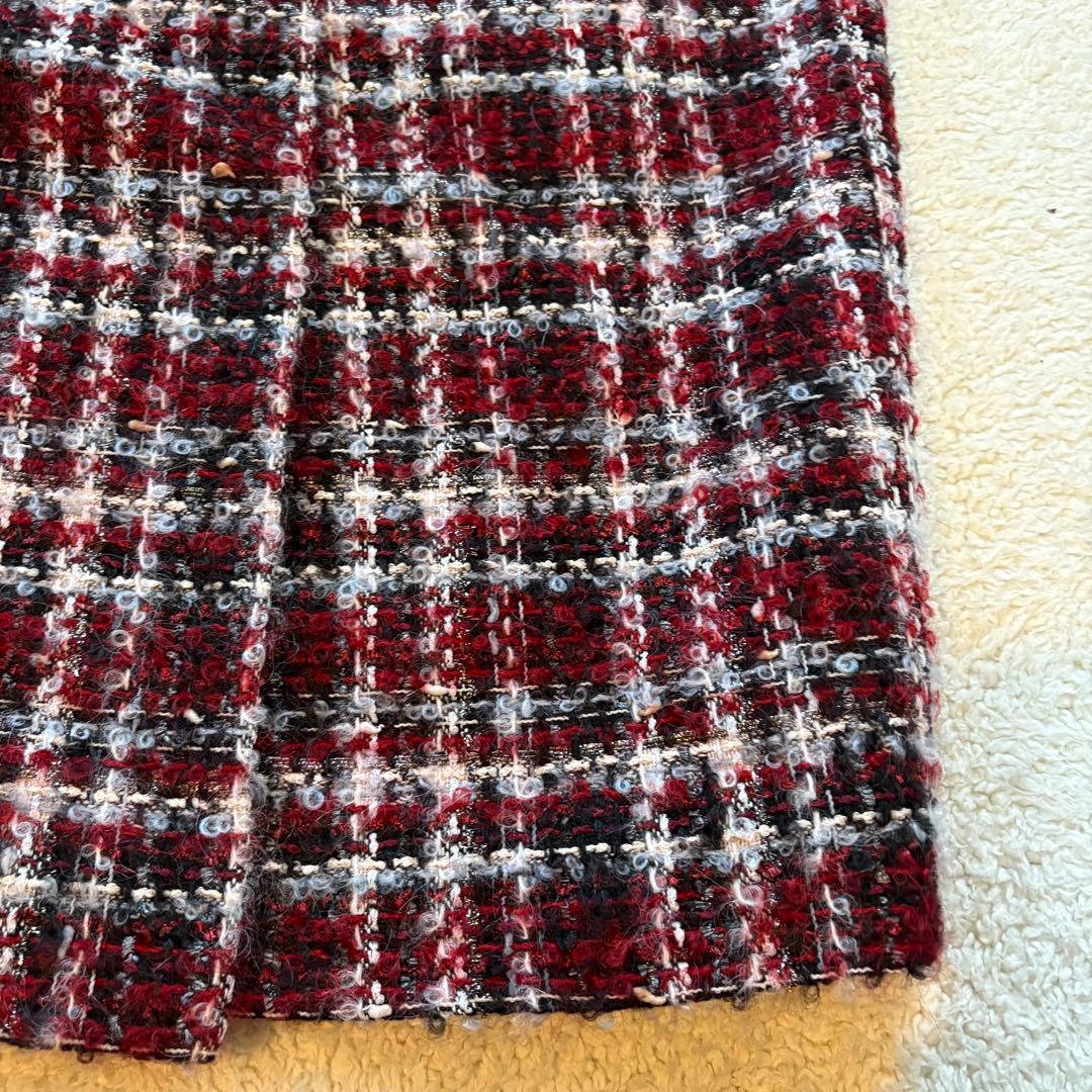 新品✨グレースクラス　2wayフォックスファー付ツイードコート　定価約10万円