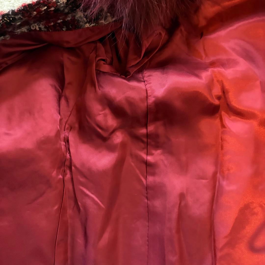 新品✨グレースクラス　2wayフォックスファー付ツイードコート　定価約10万円