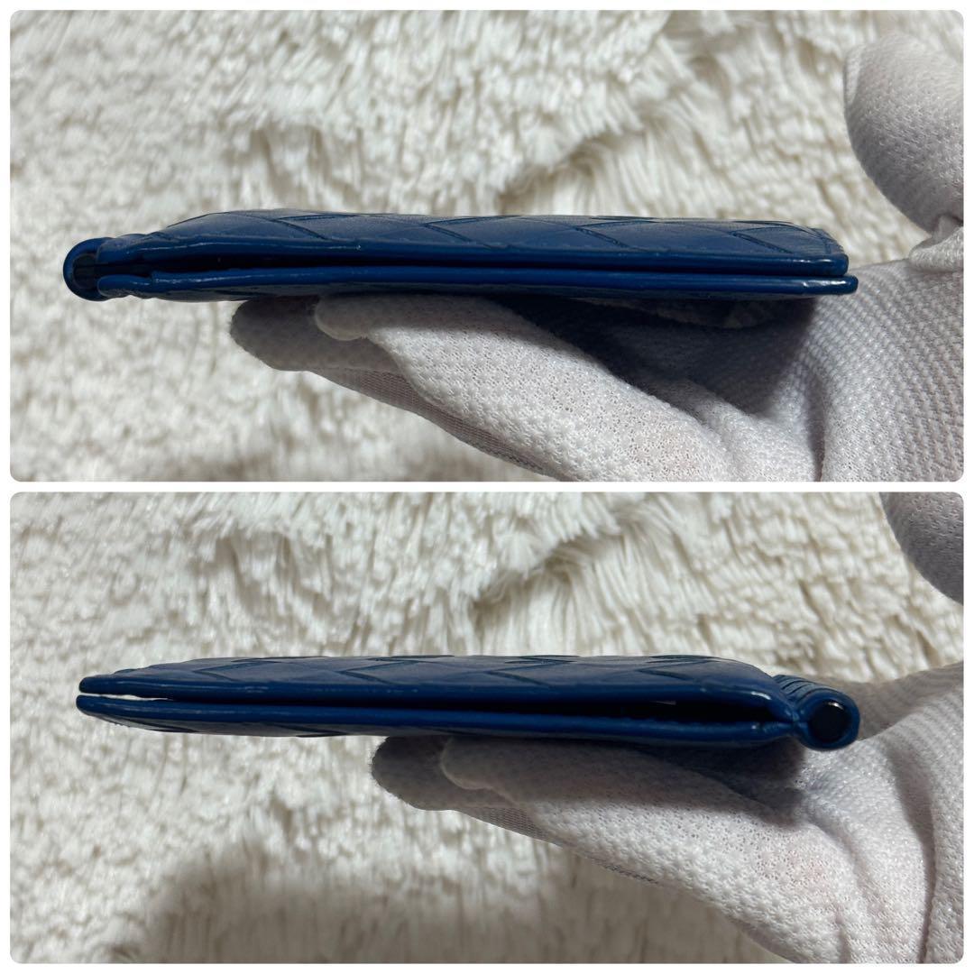 【良品】ボッテガヴェネタ　マネークリップ　ブルー　ネイビー