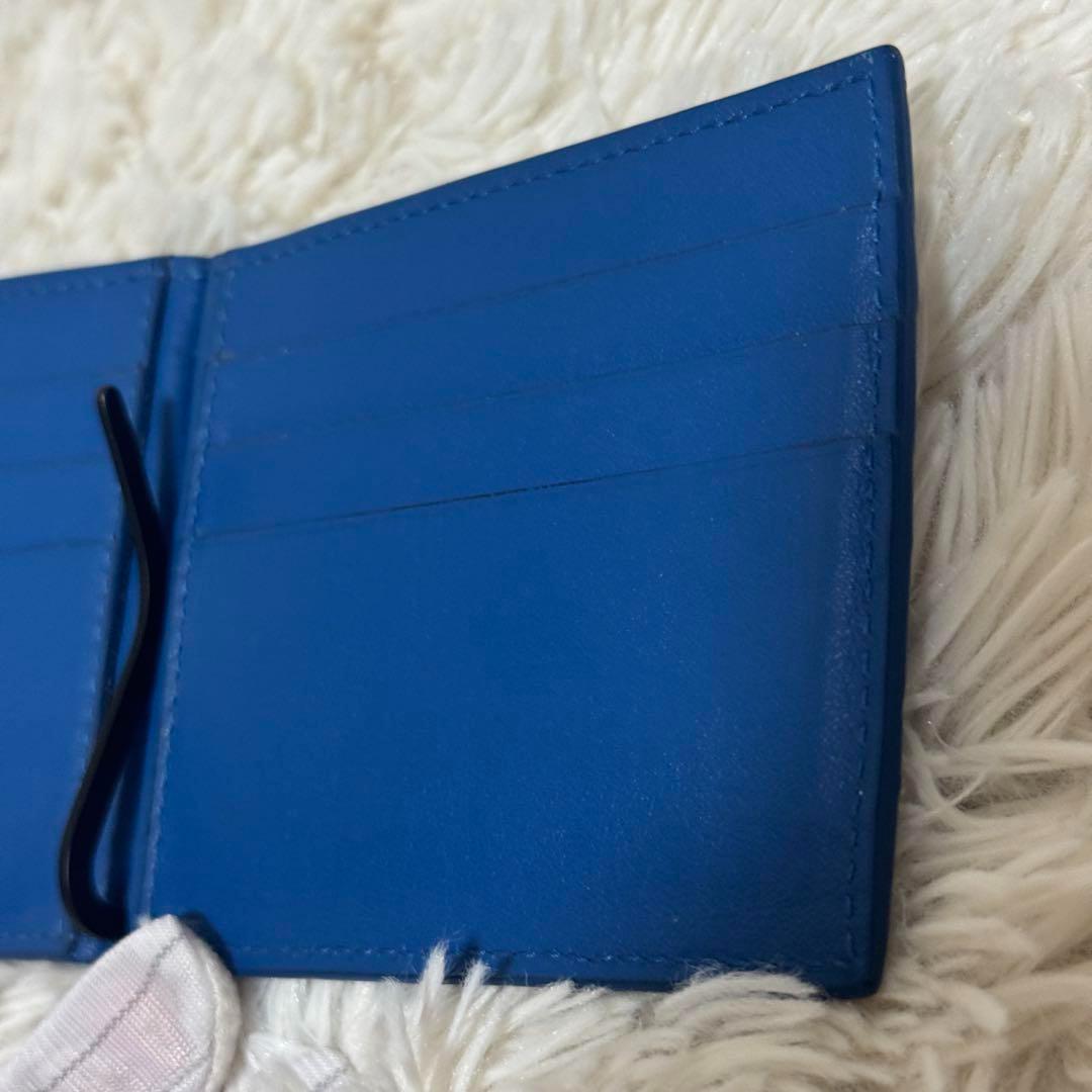 【良品】ボッテガヴェネタ　マネークリップ　ブルー　ネイビー