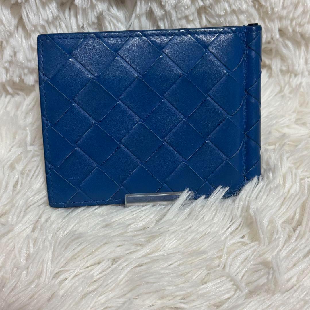 【良品】ボッテガヴェネタ　マネークリップ　ブルー　ネイビー