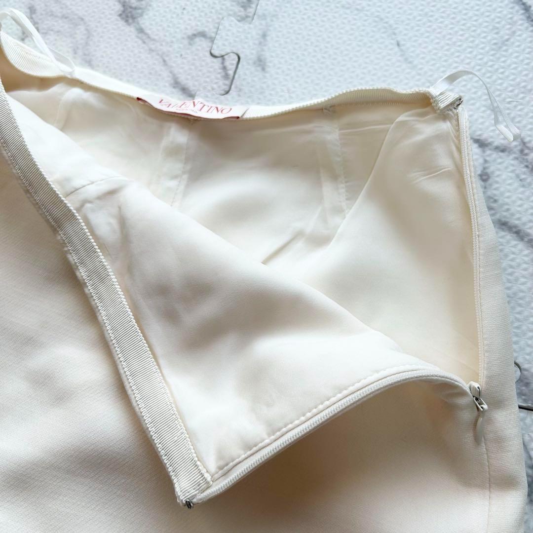 近年モデル✨ ヴァレンティノ クレープクチュールスコート アイボリー シルク混