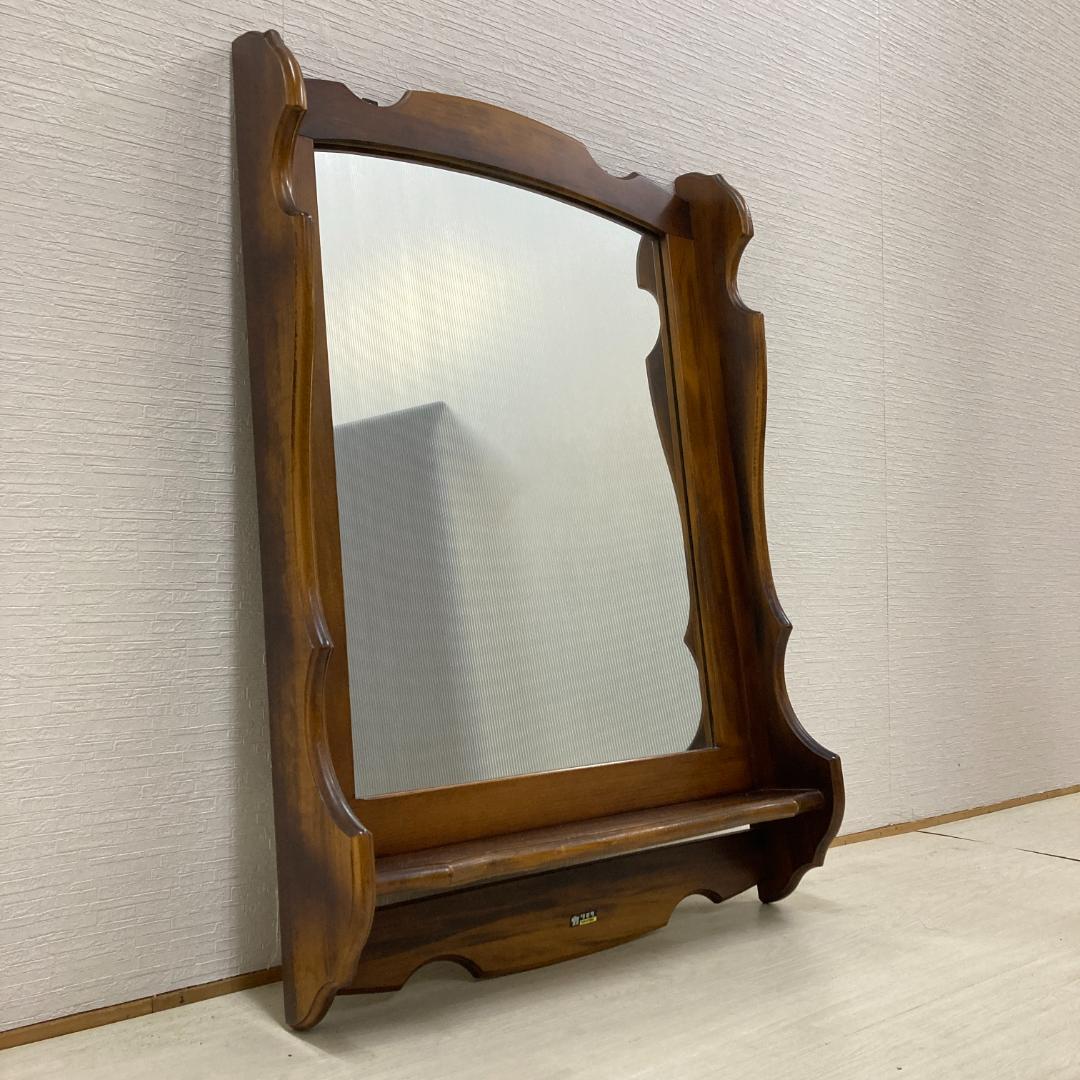 【オールドカリモク】コロニアル　ウォールミラー　壁掛け鏡　レトロ