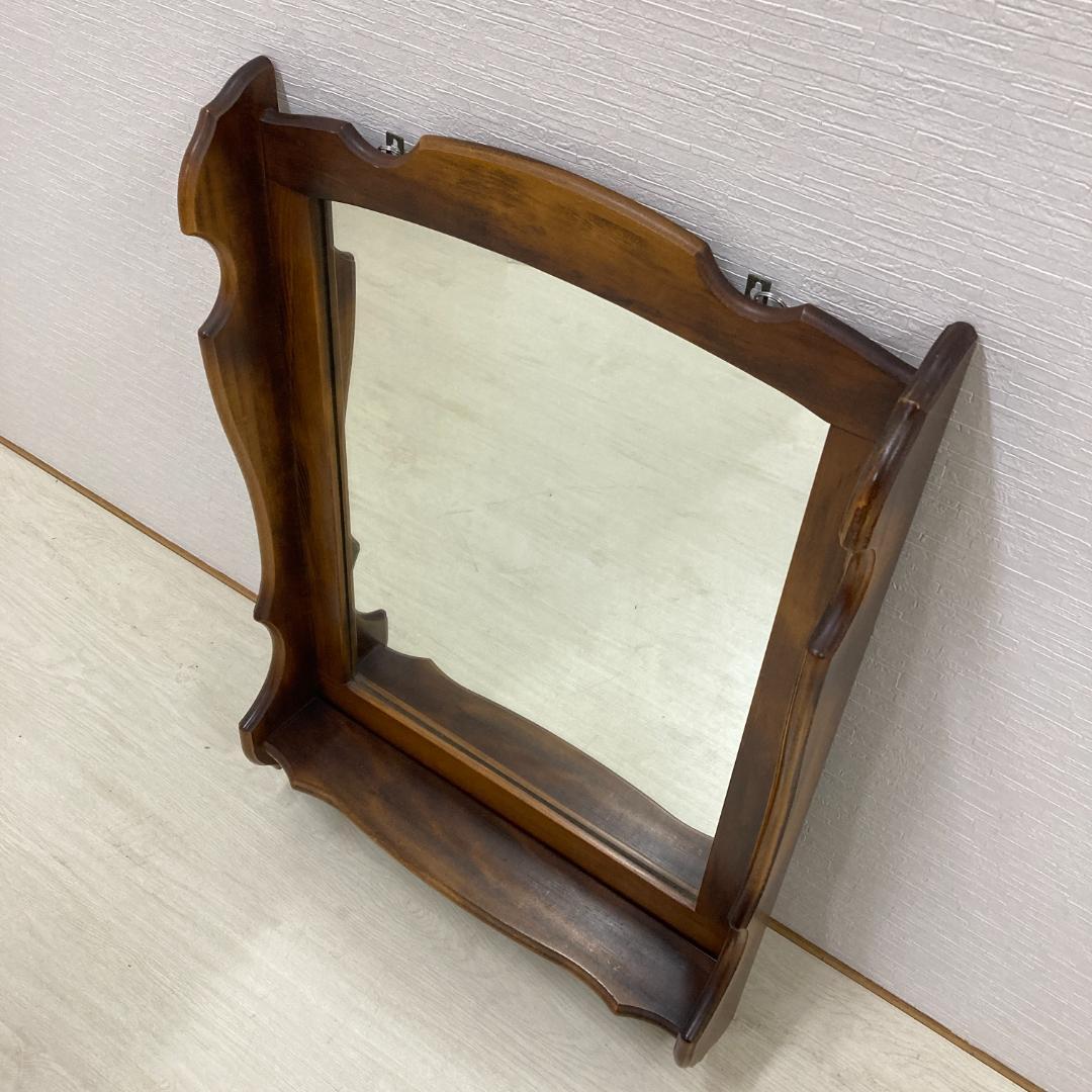 【オールドカリモク】コロニアル　ウォールミラー　壁掛け鏡　レトロ