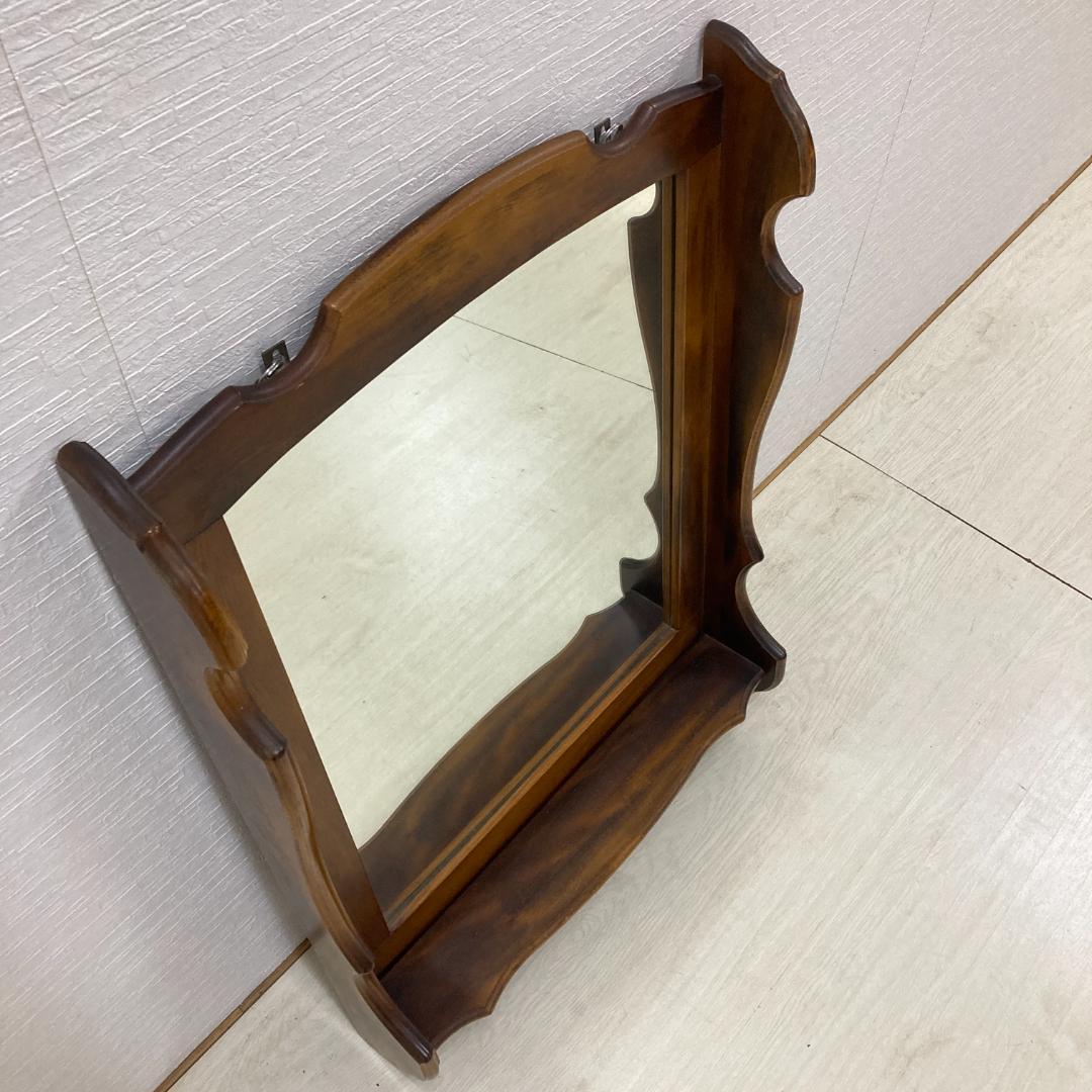 【オールドカリモク】コロニアル　ウォールミラー　壁掛け鏡　レトロ