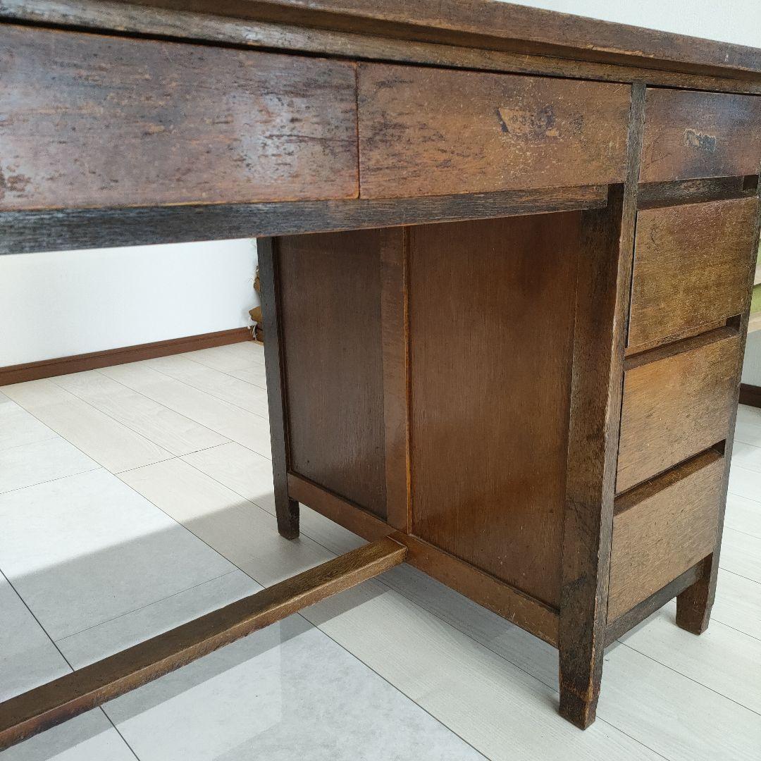 yoshi 木製　机　　勉強机 昔の机　レトロ　昭和　古道具