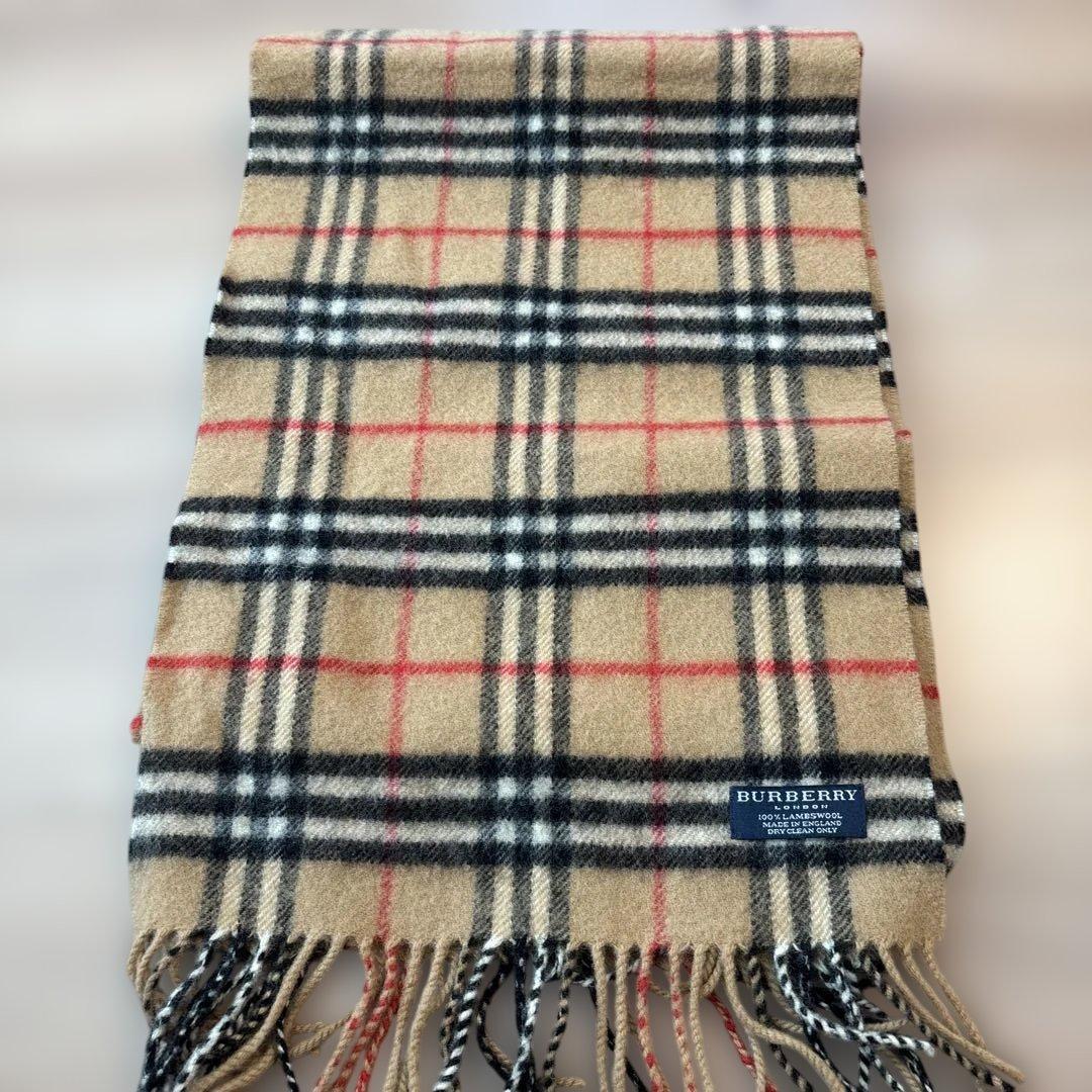 バーバリー ベージュ チェック柄 マフラー 手袋 ニット帽 セット