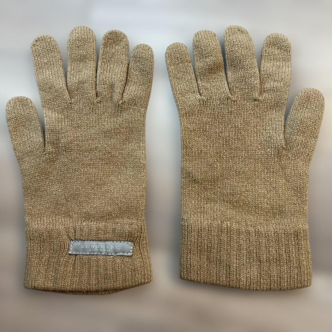 バーバリー ベージュ チェック柄 マフラー 手袋 ニット帽 セット