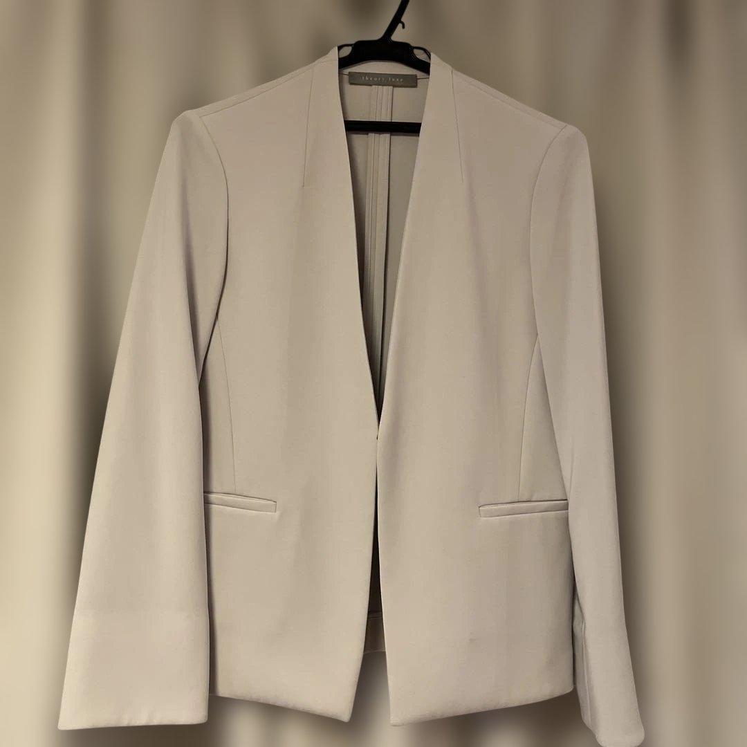 ホワイト ノーカラージャケット 036サイズ