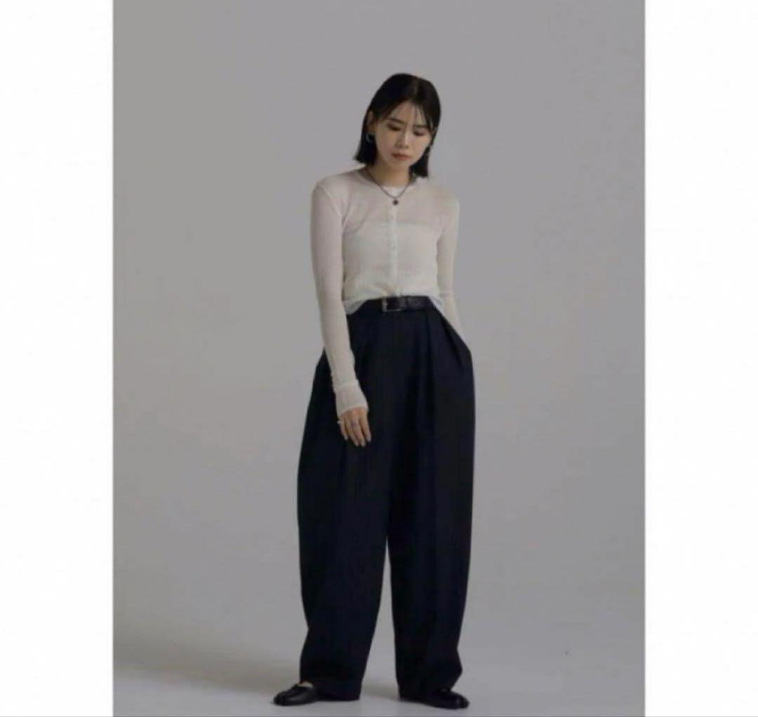 louren tuck cocoon pants ブラック