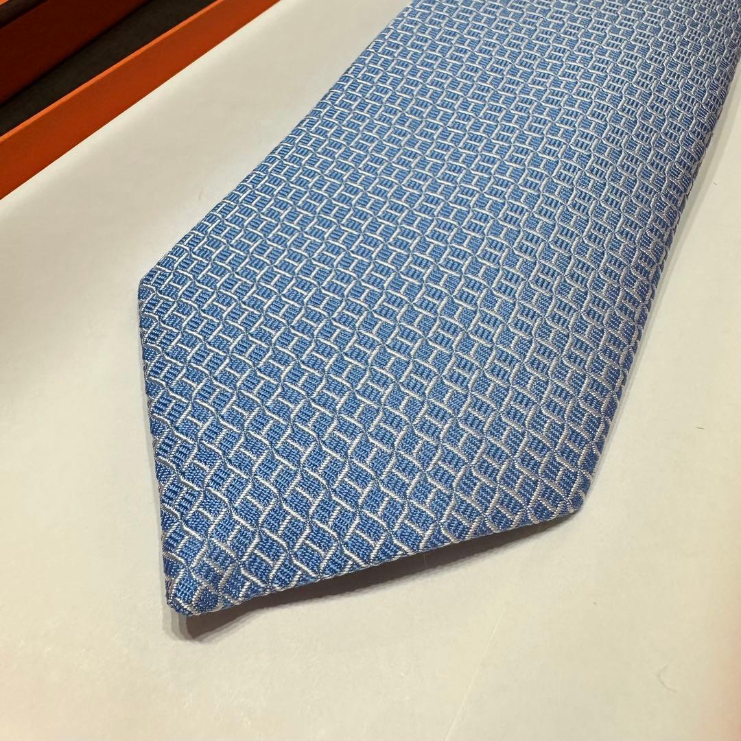 吾郎HERMES エルメス シルク ネクタイ ブルー　339393T