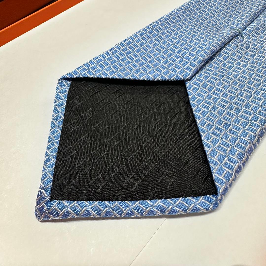 吾郎HERMES エルメス シルク ネクタイ ブルー　339393T