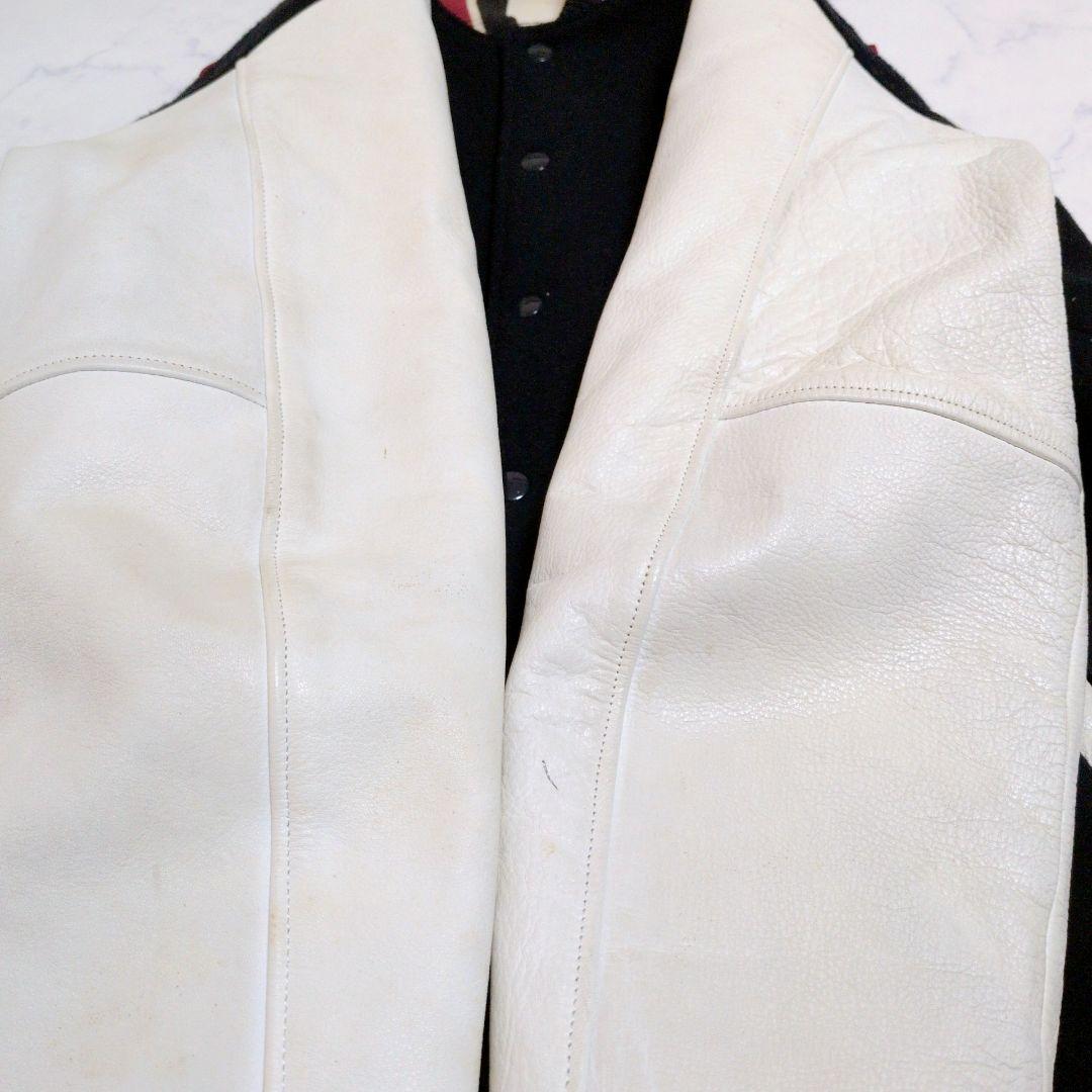 エンパイア スタジャン 切替 カウレザー キルティング ワッペン ネイビー XL