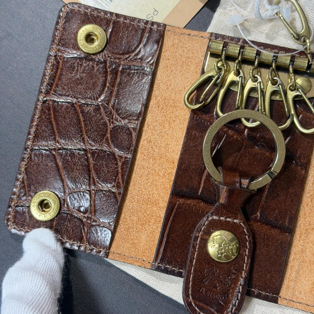 【新品未使用】イルビゾンテ キーケース ブラウン クロコ柄