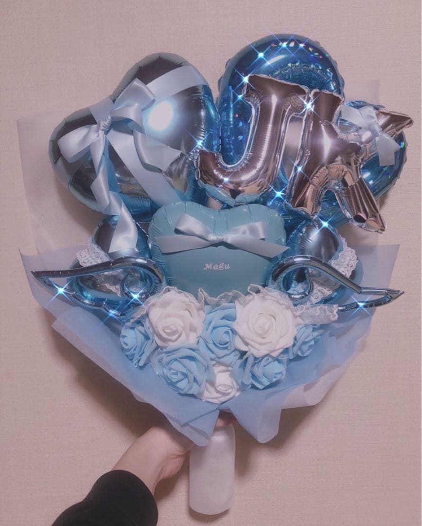 ★浅葱色☆ミ アレンジ 生誕祭　推し　誕生日　フラスタ　卓フラ　祝い