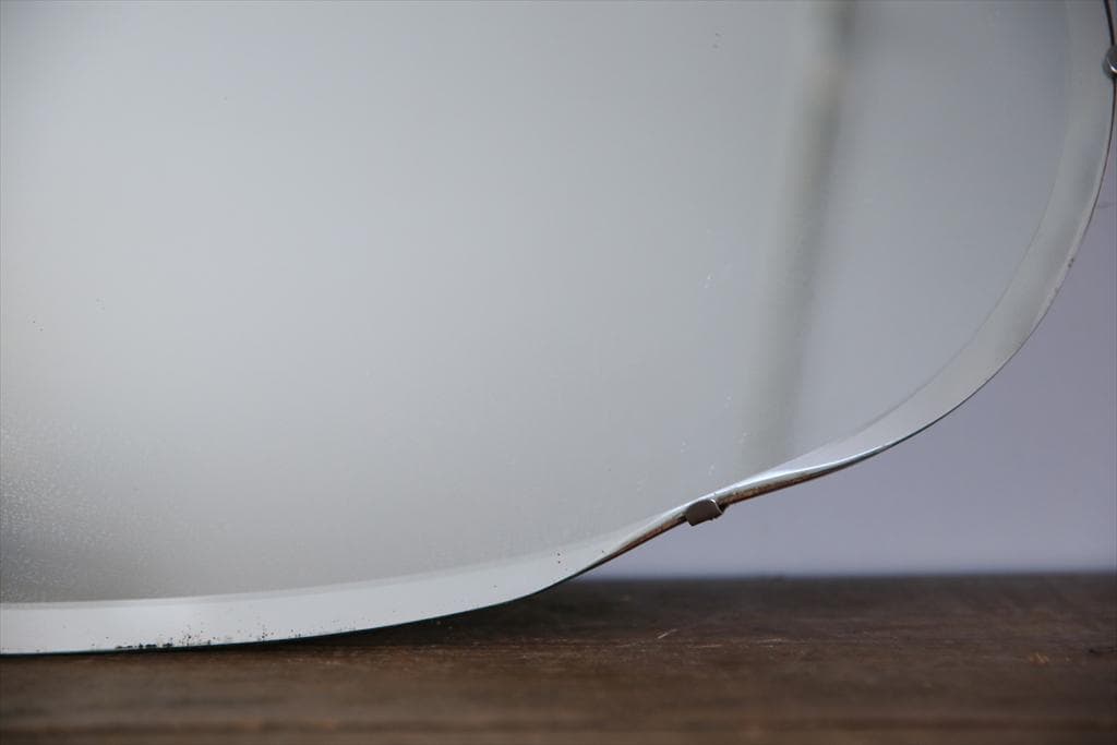 英国アンティーク壁掛けカッティングミラー/ベベルドミラー/鏡(92-58-1)