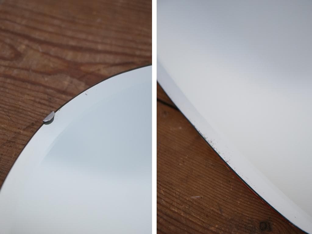 英国アンティーク壁掛けカッティングミラー/ベベルドミラー/鏡(92-58-1)