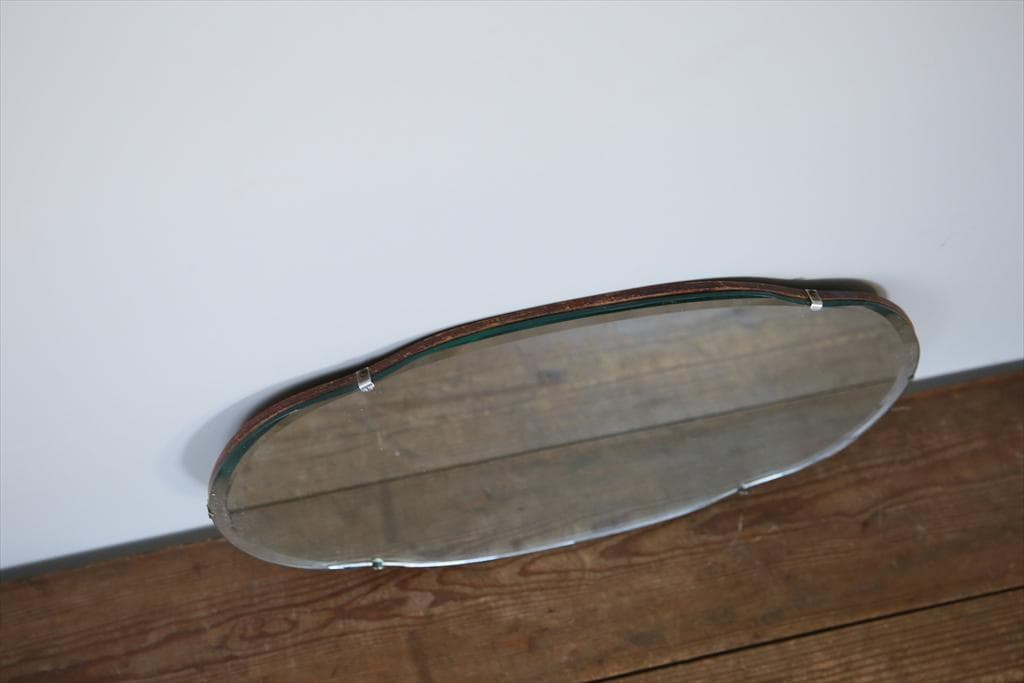 英国アンティーク壁掛けカッティングミラー/ベベルドミラー/鏡(92-58-1)