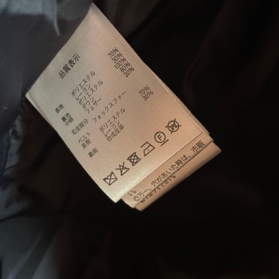 【定価5万円】レディースダウンコート　フォックスファー　濃紺　ブルーブラック