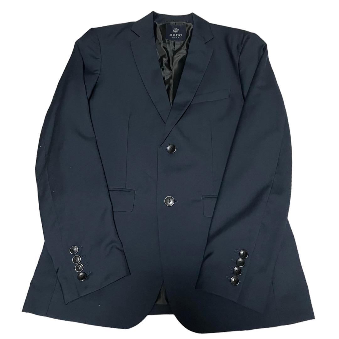 ナノユニバース　セットアップ　ネイビー　テーラードジャケット　テーパードパンツ