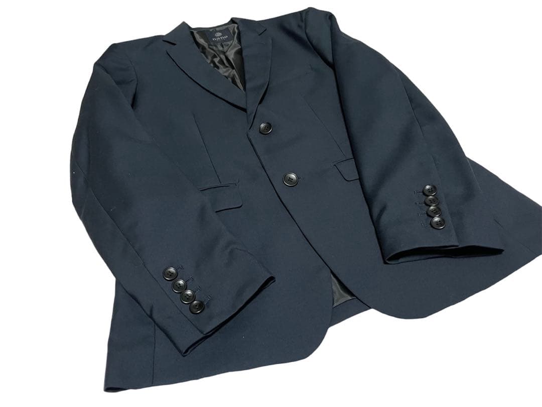 ナノユニバース　セットアップ　ネイビー　テーラードジャケット　テーパードパンツ