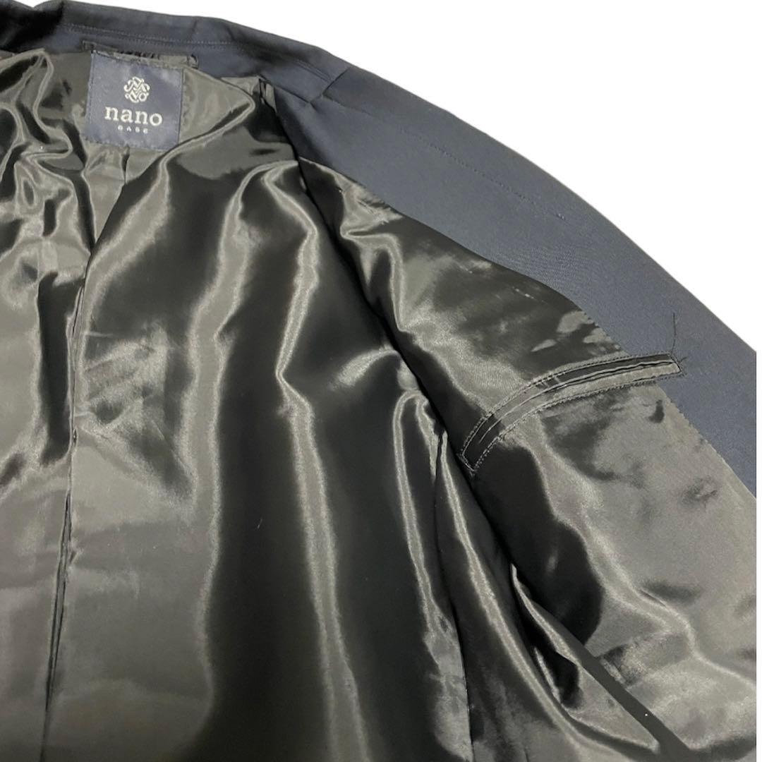 ナノユニバース　セットアップ　ネイビー　テーラードジャケット　テーパードパンツ