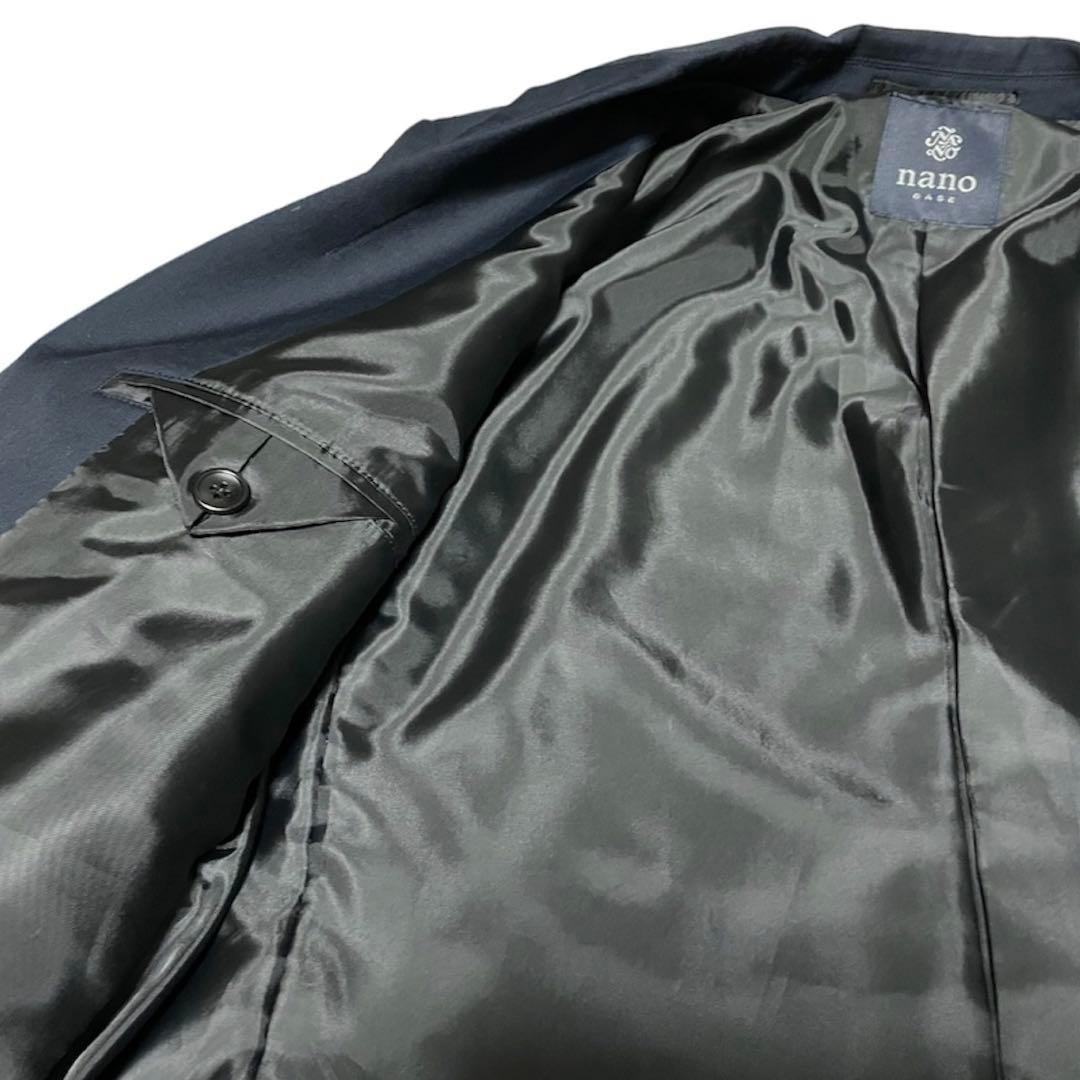 ナノユニバース　セットアップ　ネイビー　テーラードジャケット　テーパードパンツ