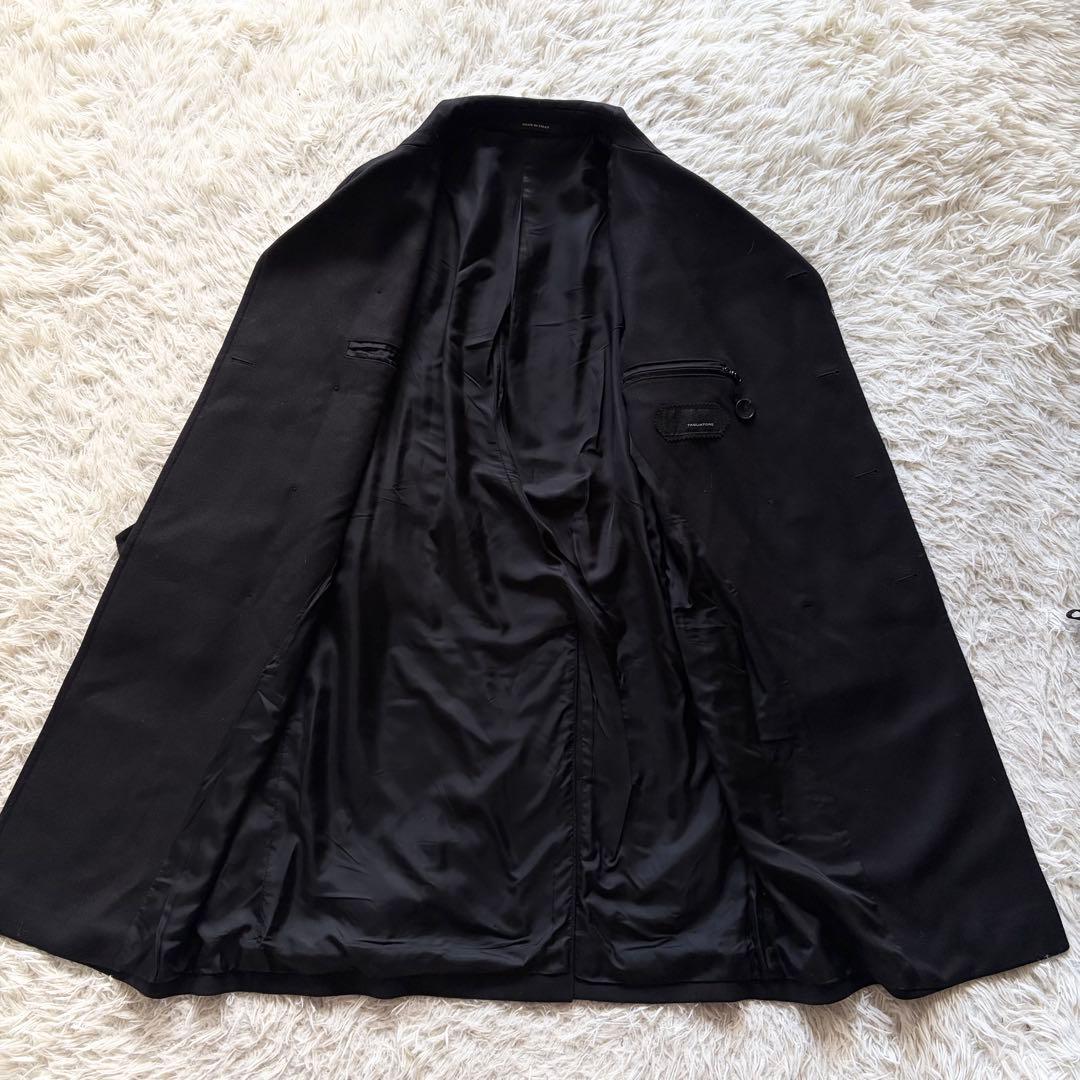 <美品>TAGLIATORE RIPA ブラック ウール ベルデットコート 44