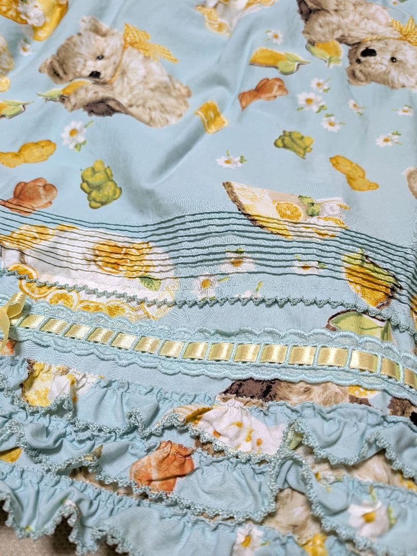 お値下ピンクハウス2024年ハニーレモンテディ　スカートとブラウスセット　ミント