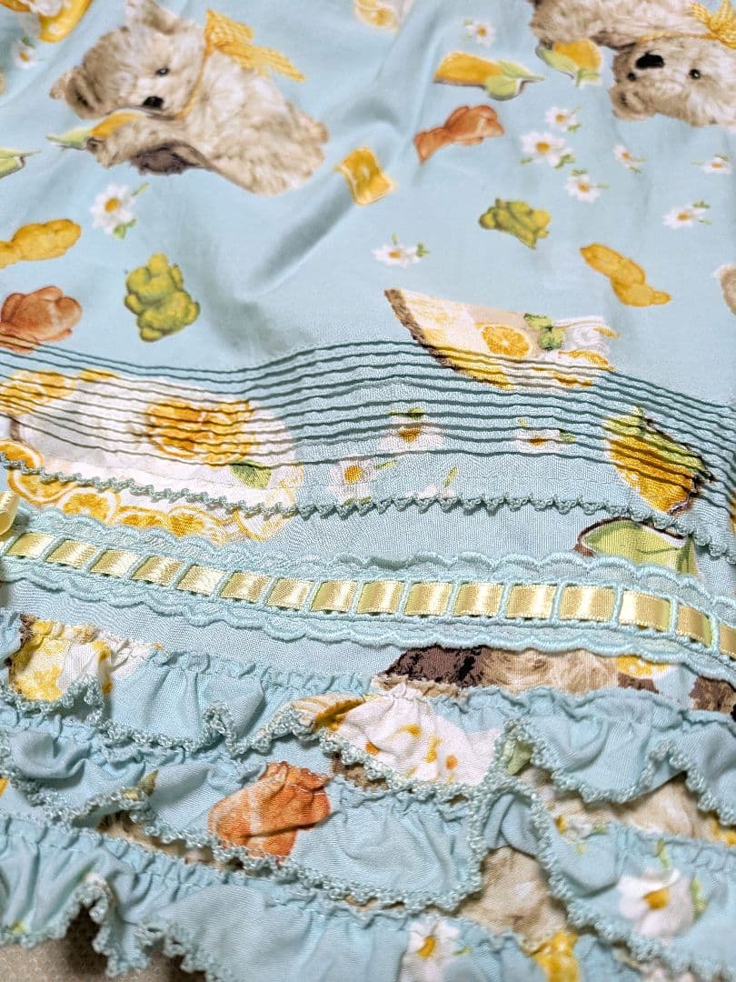 お値下ピンクハウス2024年ハニーレモンテディ　スカートとブラウスセット　ミント