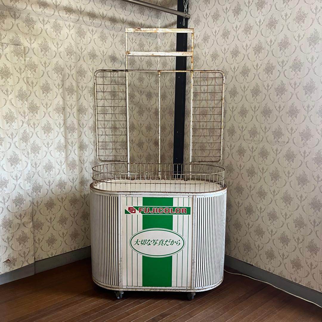 【アンティーク】昭和レトロ フジカラー 店舗用 什器 陳列棚 ノベルティ 古道具