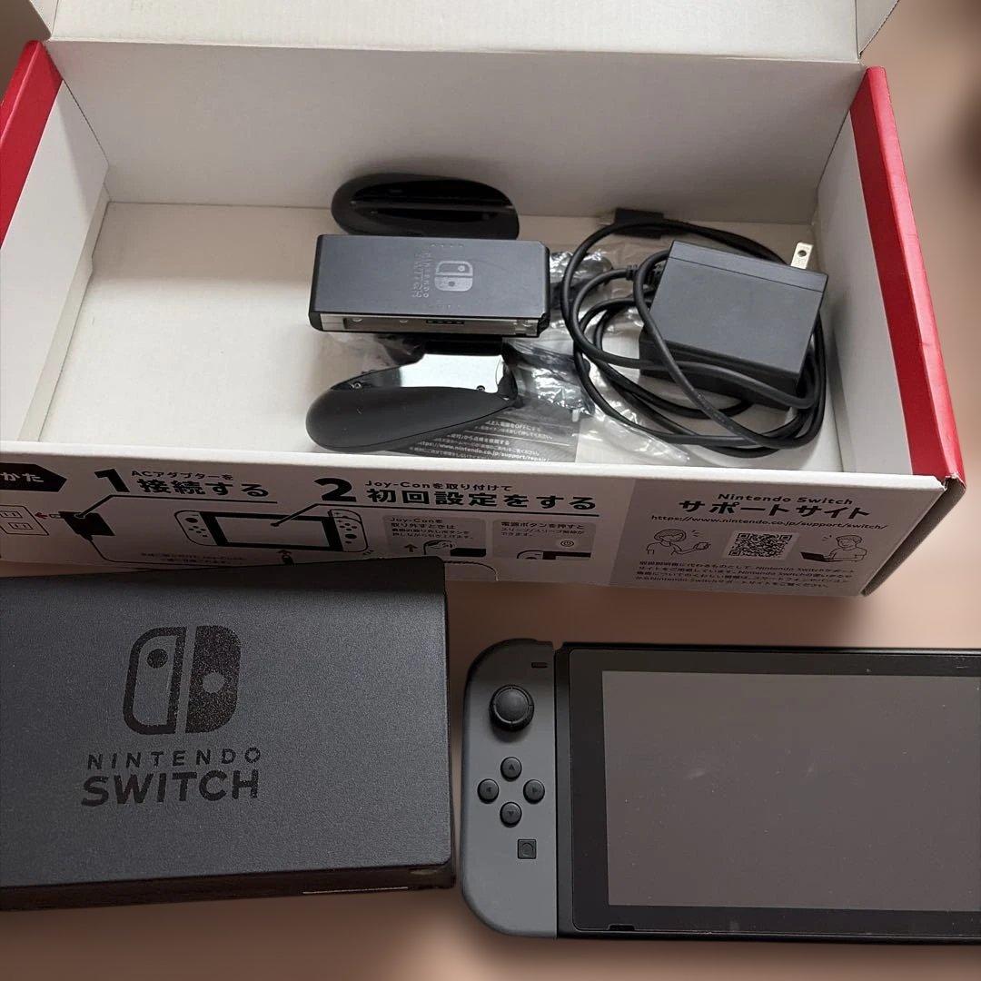 Nintendo Switch 本体 グレー 充電器・ドック付属