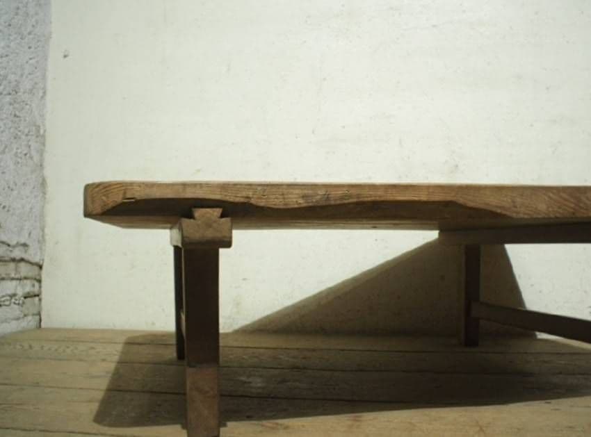 1061 アンティーク　無骨なちゃぶ台　ローテーブル　一枚板　古道具　レトロ